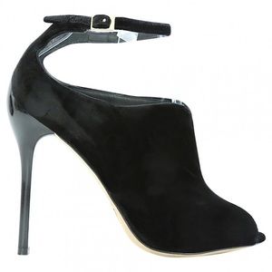 Black velvet ankle strap Brian Atwood high heels
